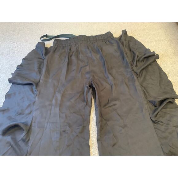 CINQ À SEPT Women's 57a Larkin Ruffle Satin Wide Leg Pants Small Black - Picture 11 of 16